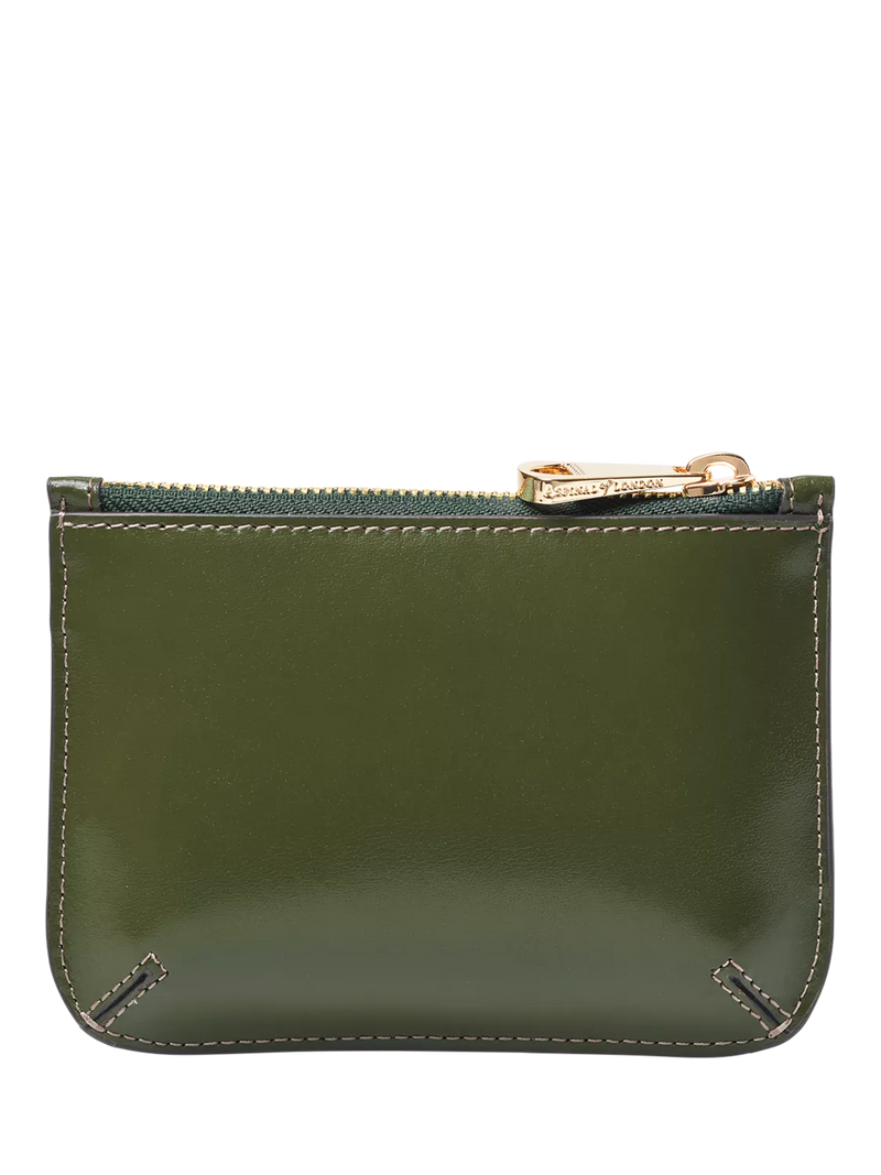 Aspinal of London Small Ella Leather Pouch in moss green, UK version