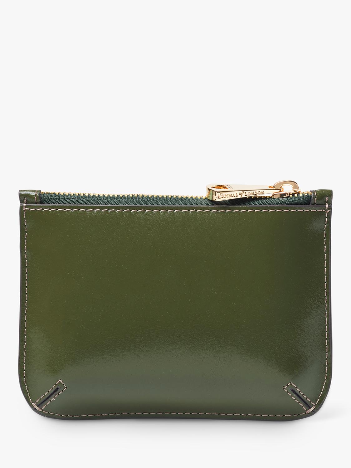 Aspinal of London Small Ella Leather Pouch in moss green, UK version