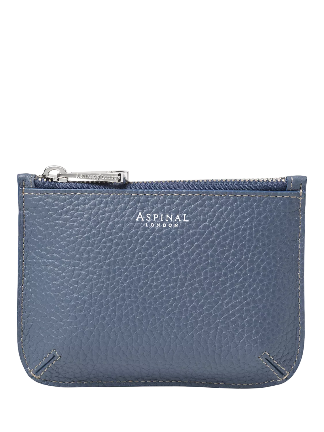 Aspinal of London small Ella leather pouch in Heritage Blue (British brand)