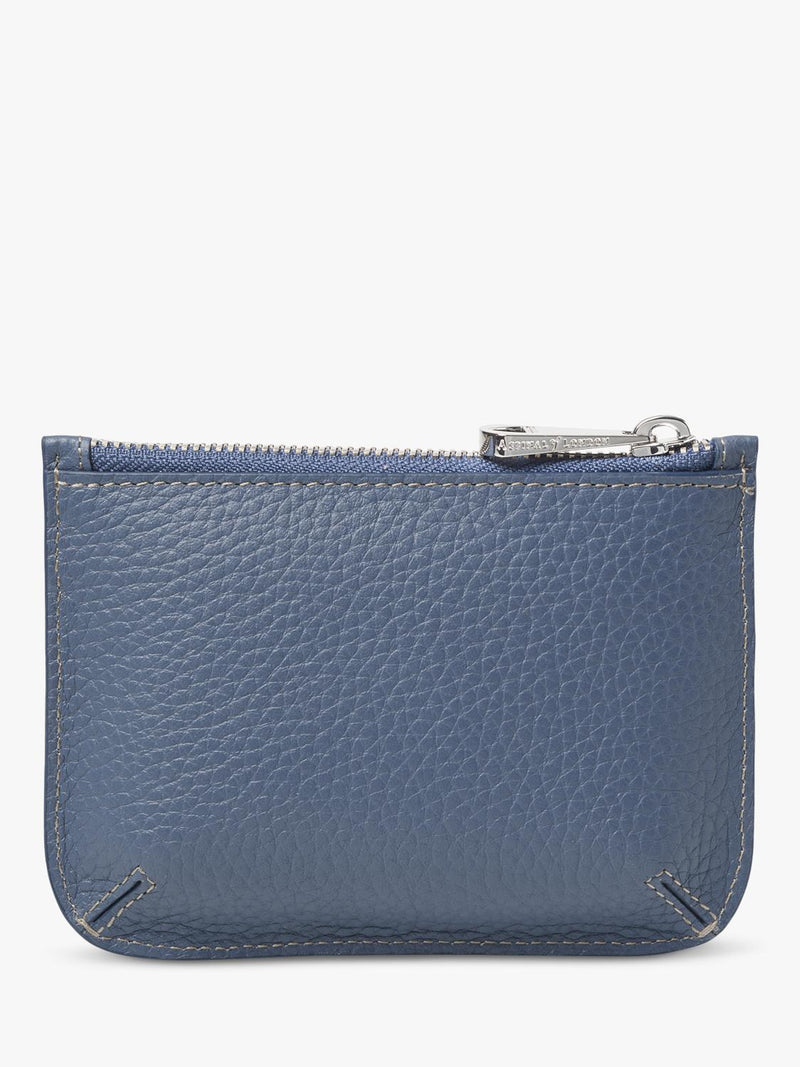 Aspinal of London small Ella leather pouch in Heritage Blue (British brand)