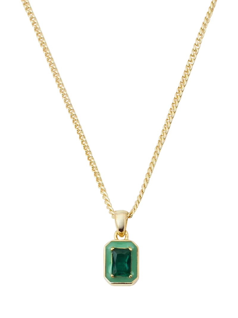 Serge DeNimes green blush pendant necklace gold plated - British product