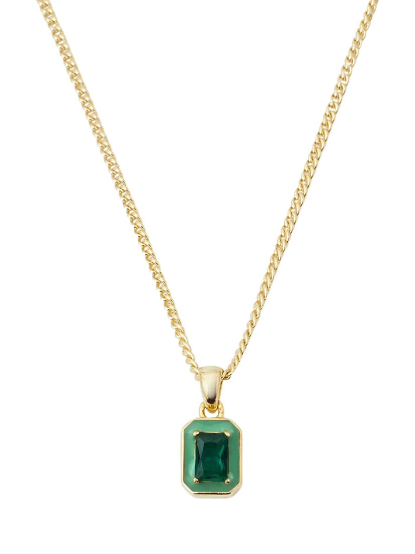 Serge DeNimes green blush pendant necklace gold plated - British product