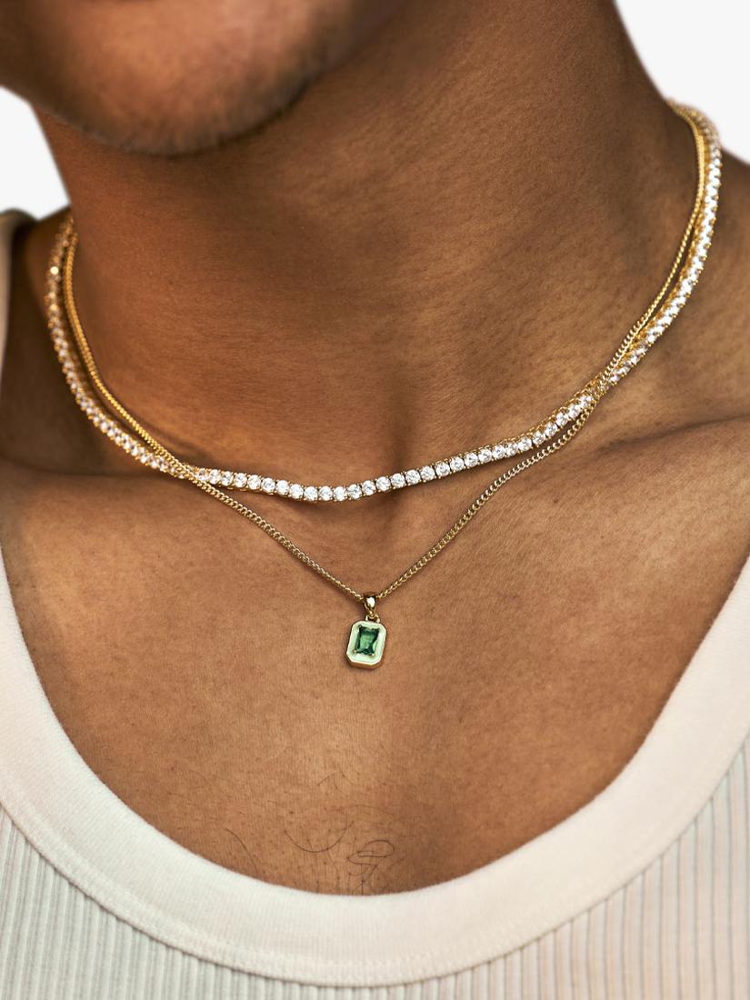 Serge DeNimes green blush pendant necklace gold plated - British product