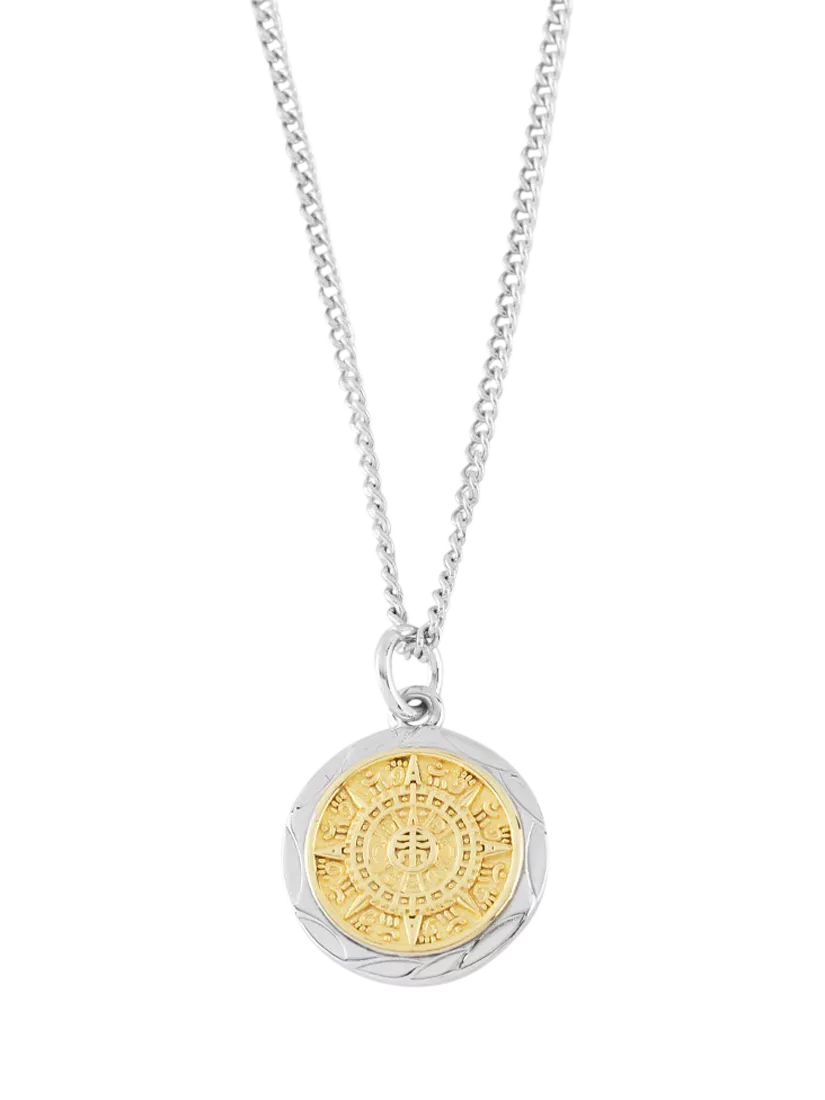 Serge DeNimes compass necklace mixed metal 925 sterling silver, imported from the UK
