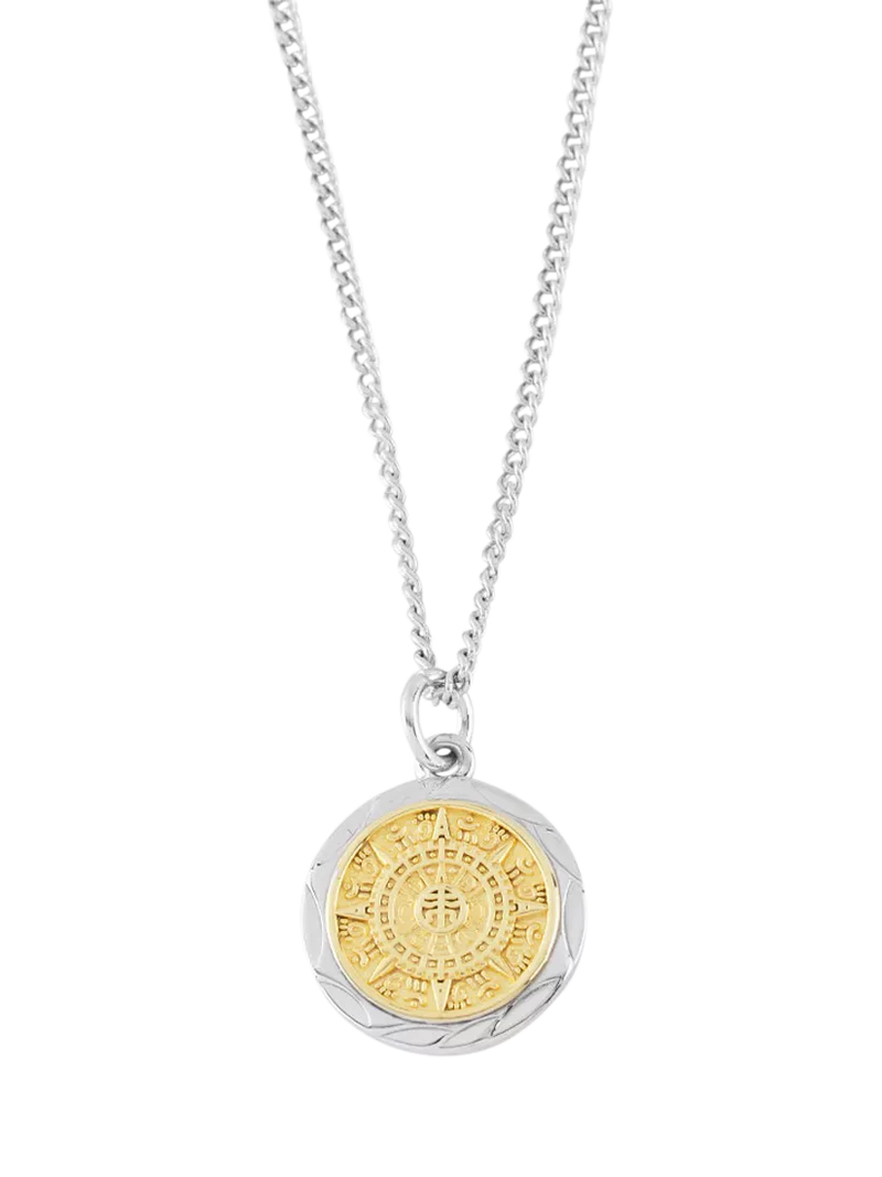 Serge DeNimes compass necklace mixed metal 925 sterling silver, imported from the UK