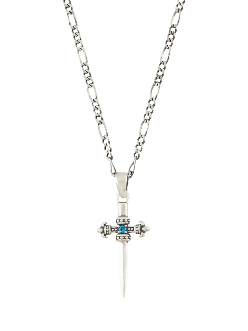 Serge DeNimes sterling silver sword pendant necklace, imported from the UK