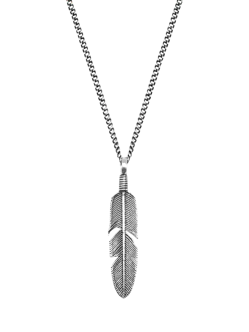 Serge DeNimes sterling silver feather pendant necklace - British product