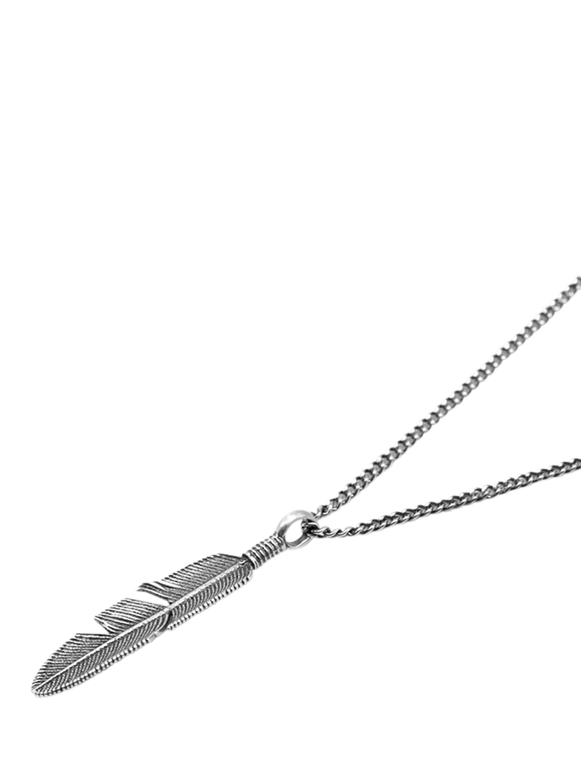 Serge DeNimes sterling silver feather pendant necklace - British product