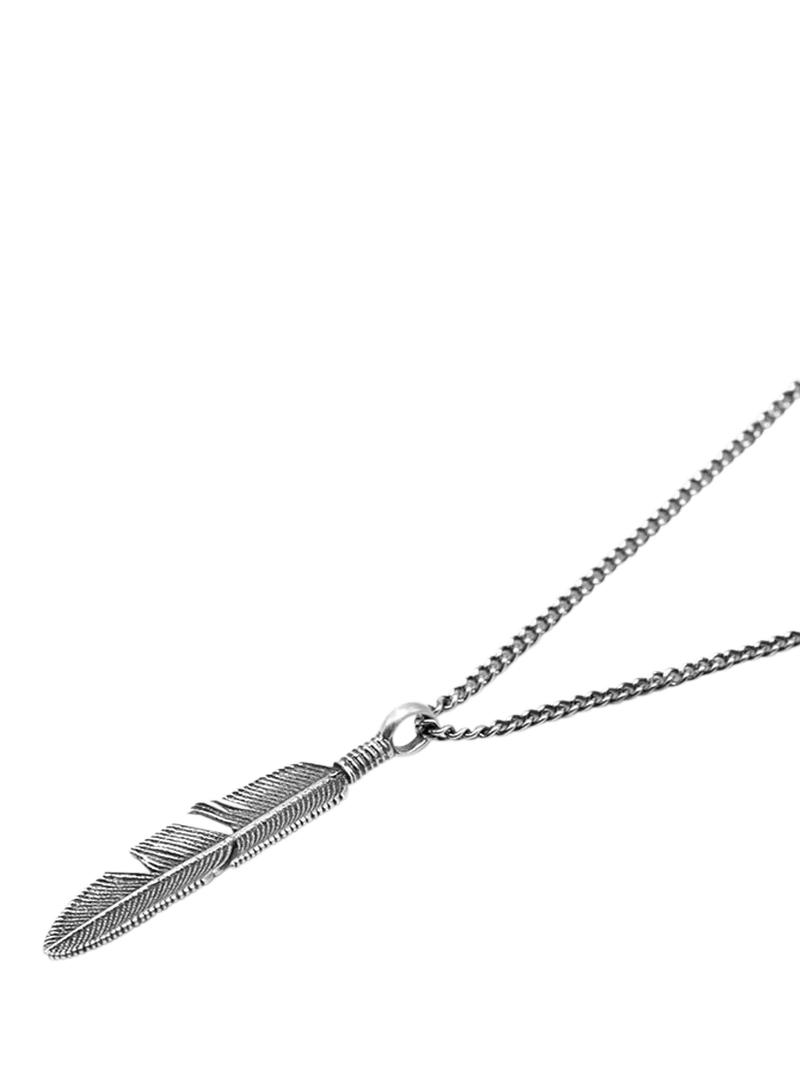 Serge DeNimes sterling silver feather pendant necklace - British product