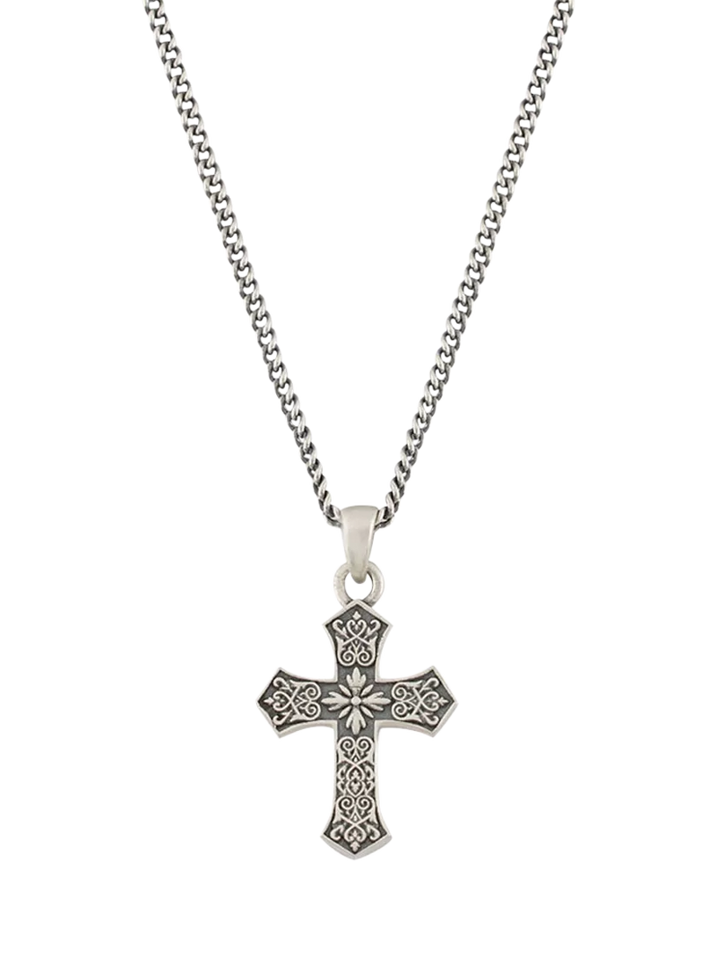 Serge DeNimes gothic cross pendant 20mm sterling silver necklace, UK version