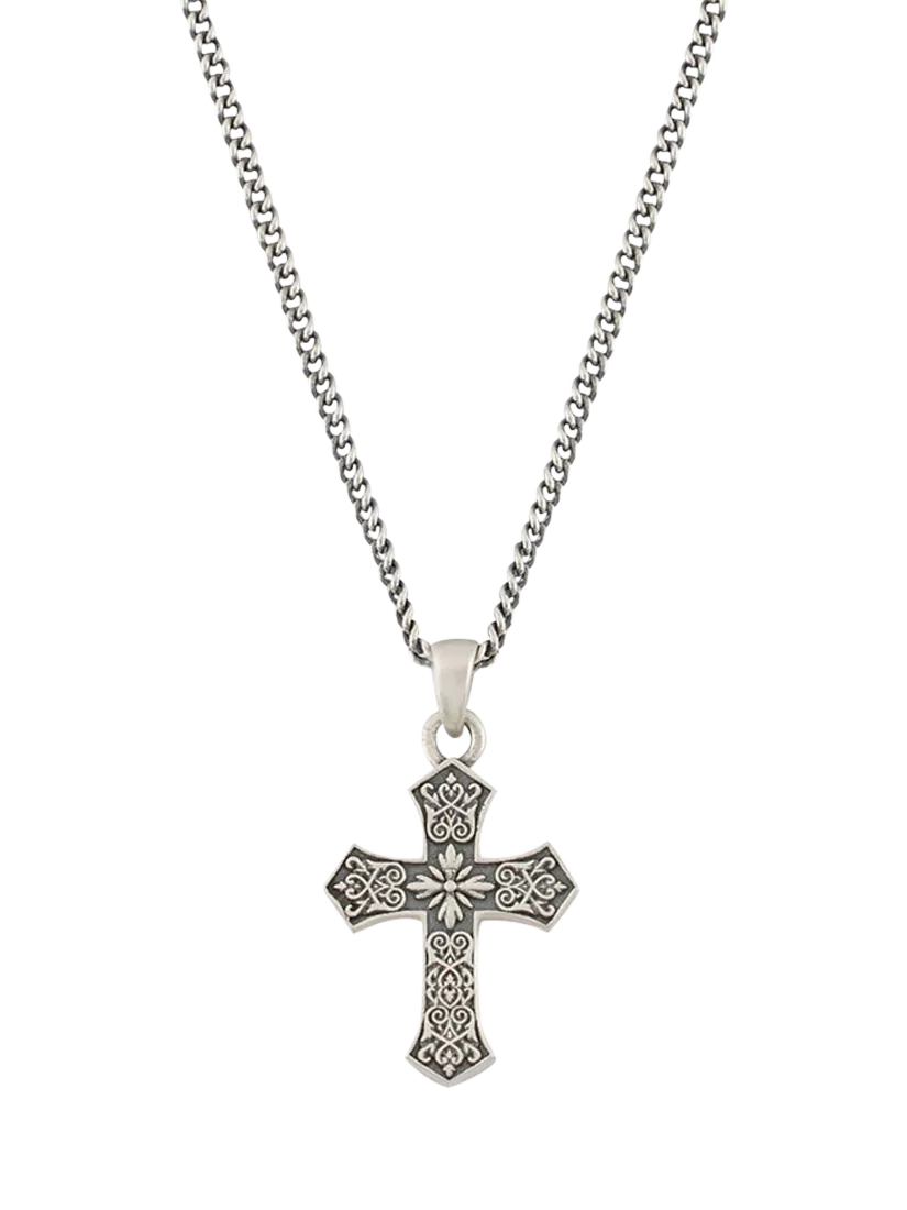Serge DeNimes gothic cross pendant 20mm sterling silver necklace, UK version