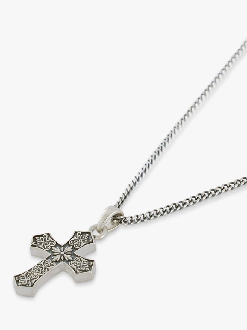 Serge DeNimes gothic cross pendant 20mm sterling silver necklace, UK version