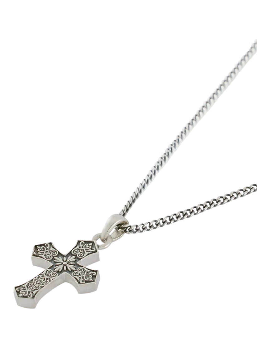 Serge DeNimes gothic cross pendant 20mm sterling silver necklace, UK version