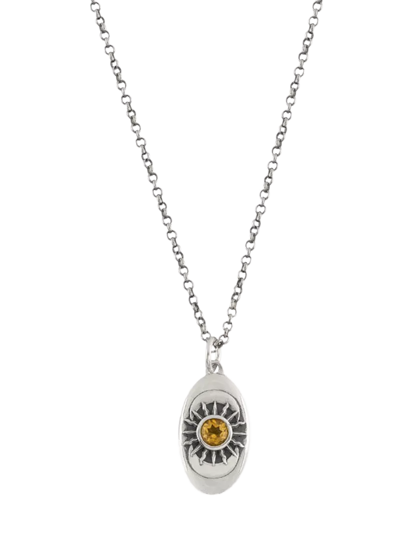 Serge DeNimes Helios Citrine pendant necklace 925 silver, imported from the UK