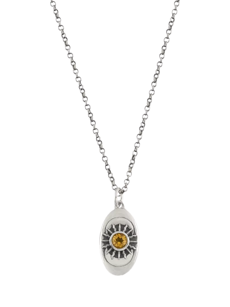 Serge DeNimes Helios Citrine pendant necklace 925 silver, imported from the UK