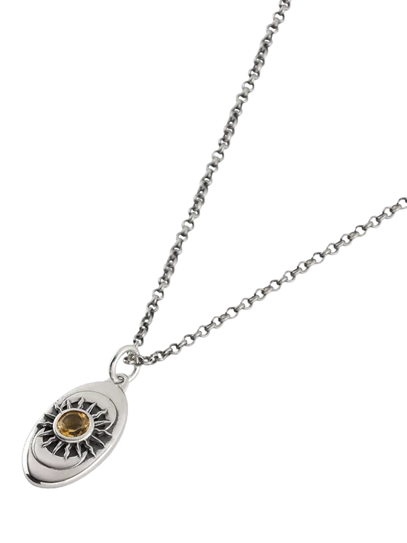 Serge DeNimes Helios Citrine pendant necklace 925 silver, imported from the UK