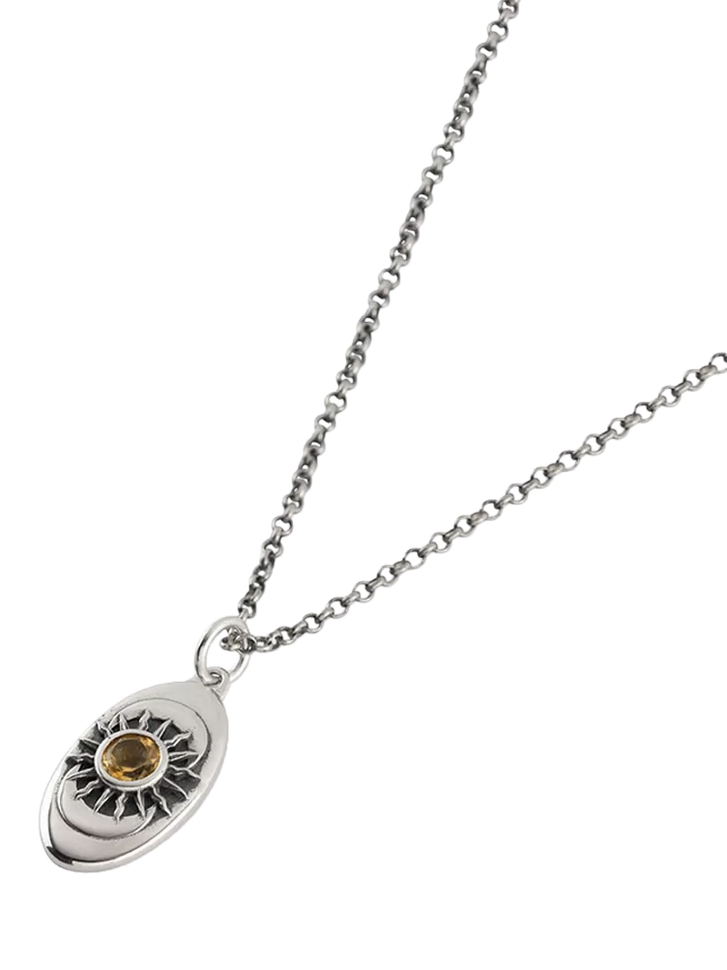 Serge DeNimes Helios Citrine pendant necklace 925 silver, imported from the UK