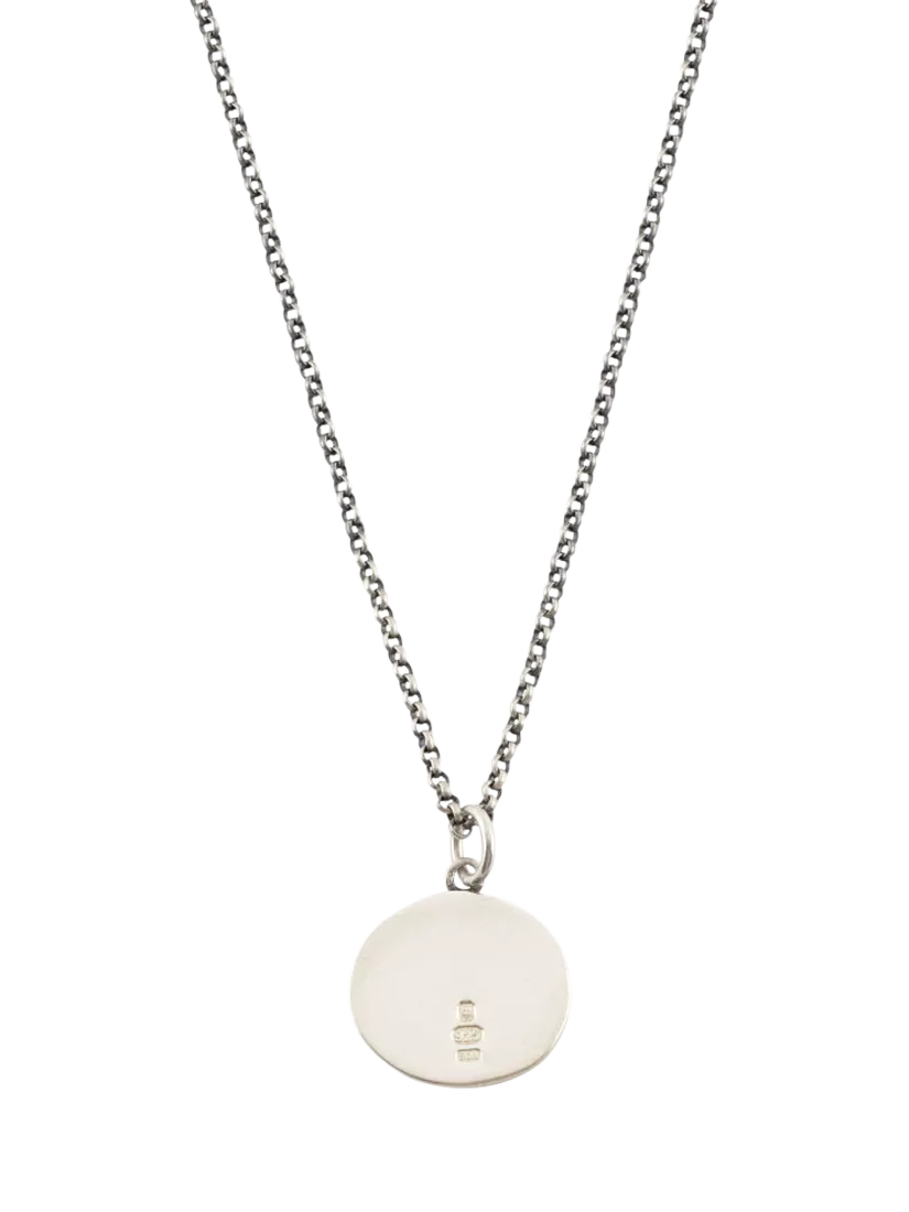 Serge DeNimes sterling silver minimal hallmark necklace, UK version