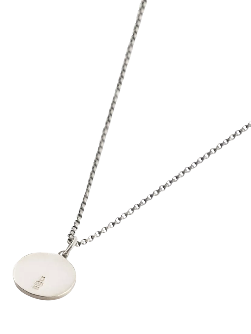 Serge DeNimes sterling silver minimal hallmark necklace, UK version