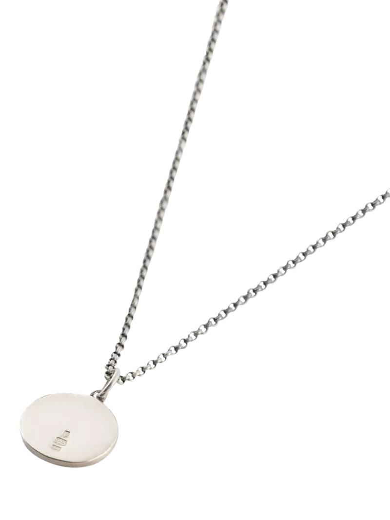 Serge DeNimes sterling silver minimal hallmark necklace, UK version