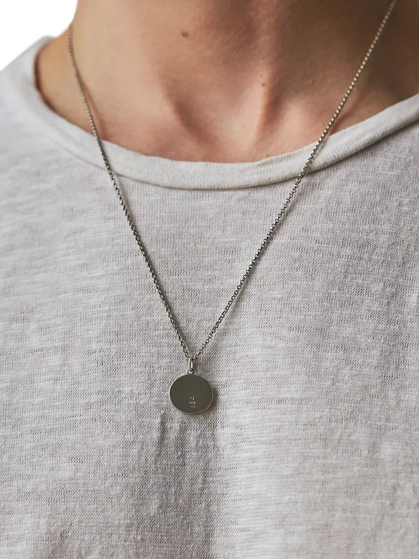 Serge DeNimes sterling silver minimal hallmark necklace, UK version