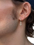 Serge DeNimes sterling silver cross drop earring (British brand)
