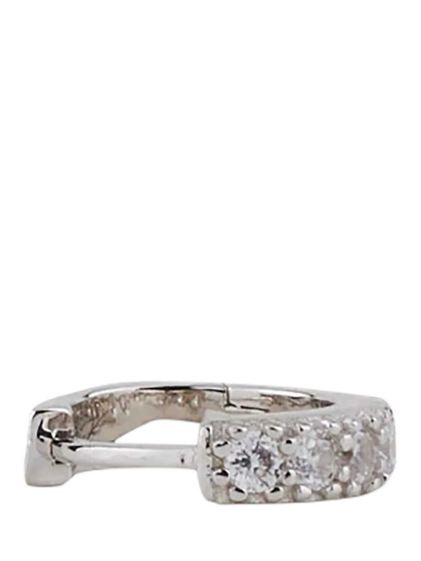 Serge DeNimes sterling silver cubic zirconia hoop earring - British product