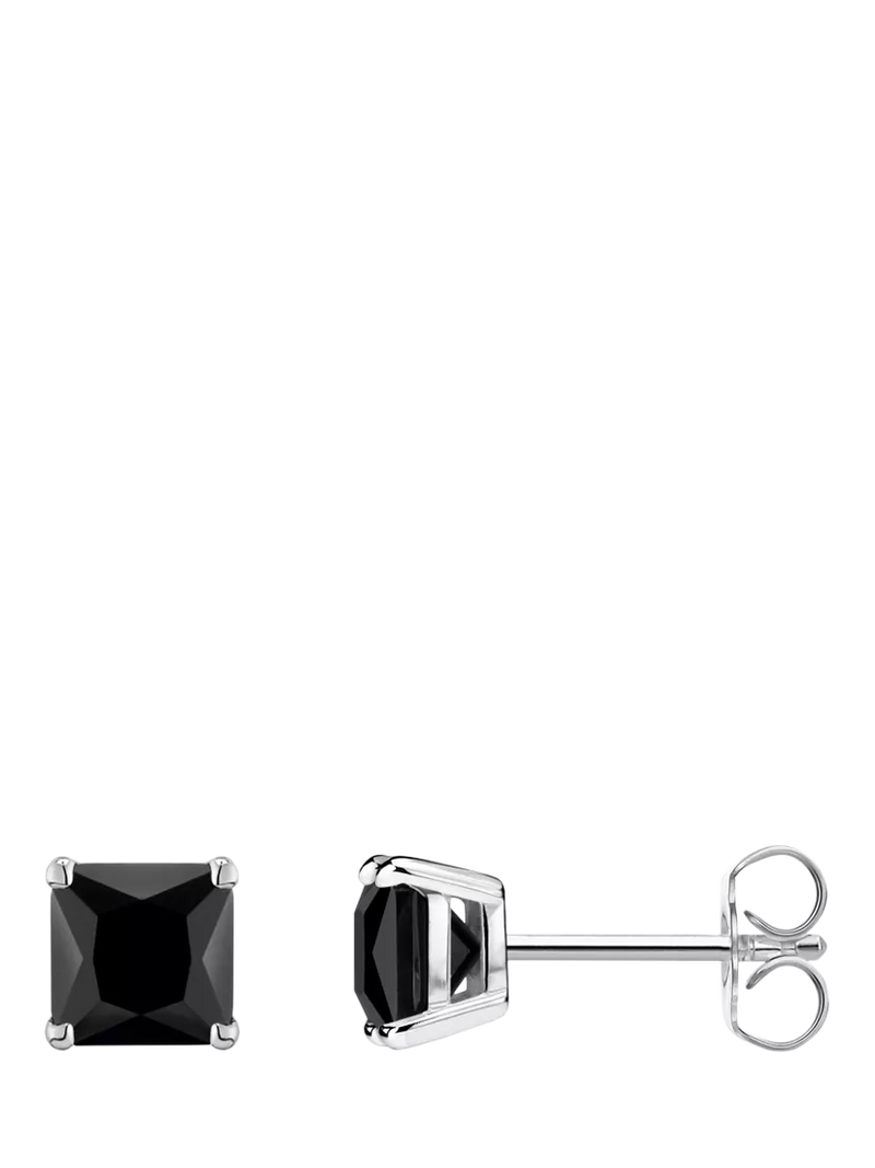 THOMAS SABO square onyx stud earrings silver black, imported from the UK