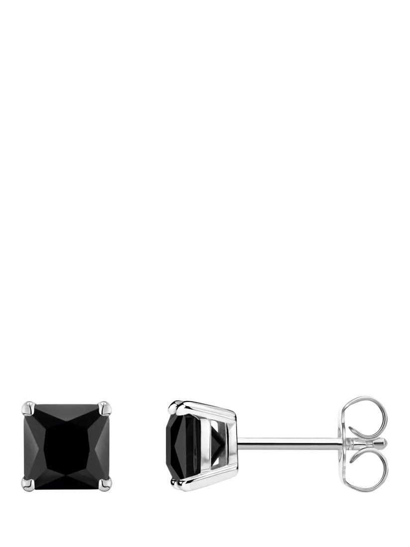 THOMAS SABO square onyx stud earrings silver black, imported from the UK