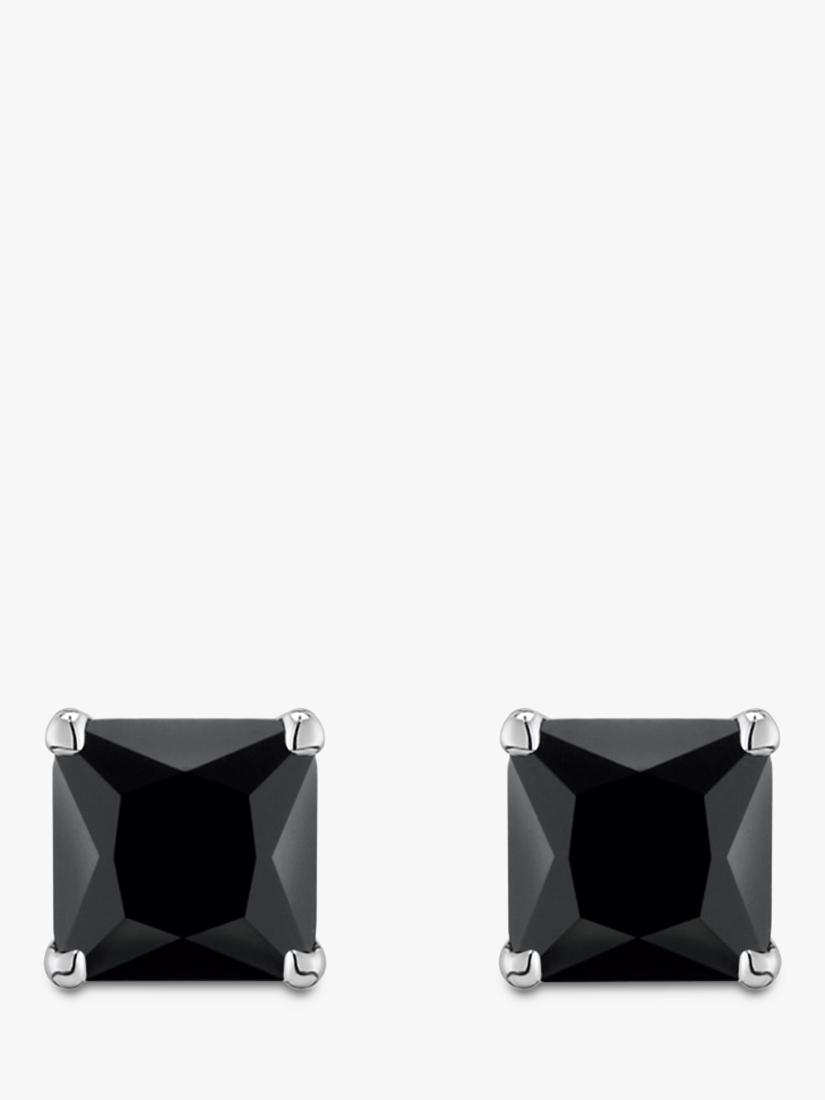 THOMAS SABO square onyx stud earrings silver black, imported from the UK