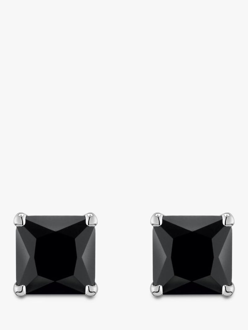 THOMAS SABO square onyx stud earrings silver black, imported from the UK