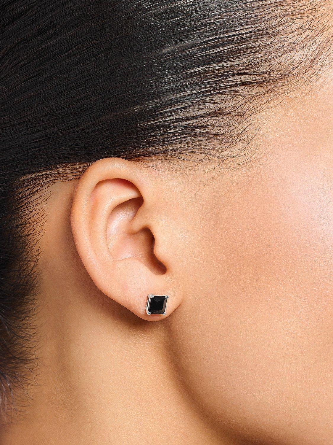THOMAS SABO square onyx stud earrings silver black, imported from the UK