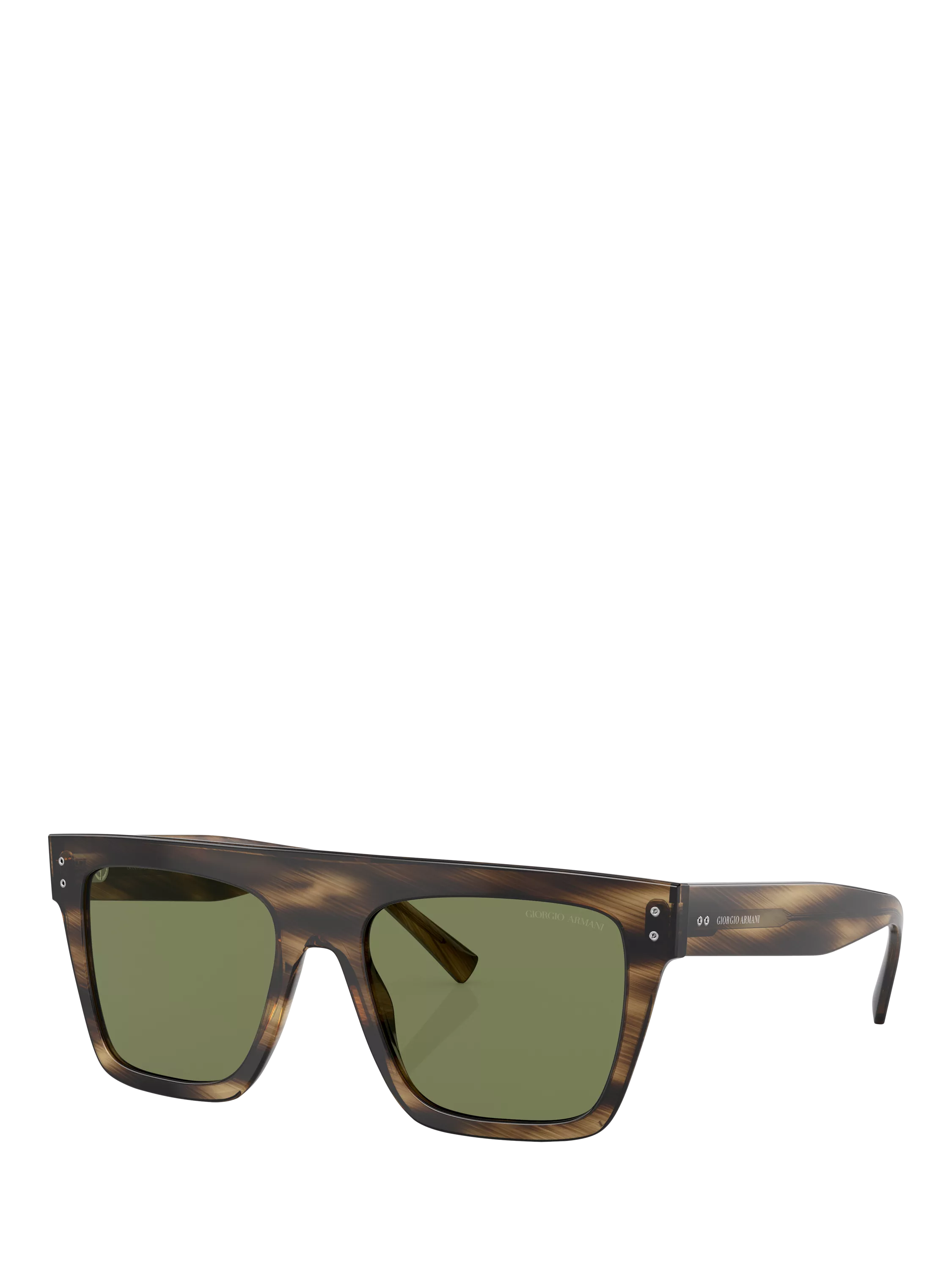 Giorgio Armani square sunglasses striped brown green acetate frame - British product