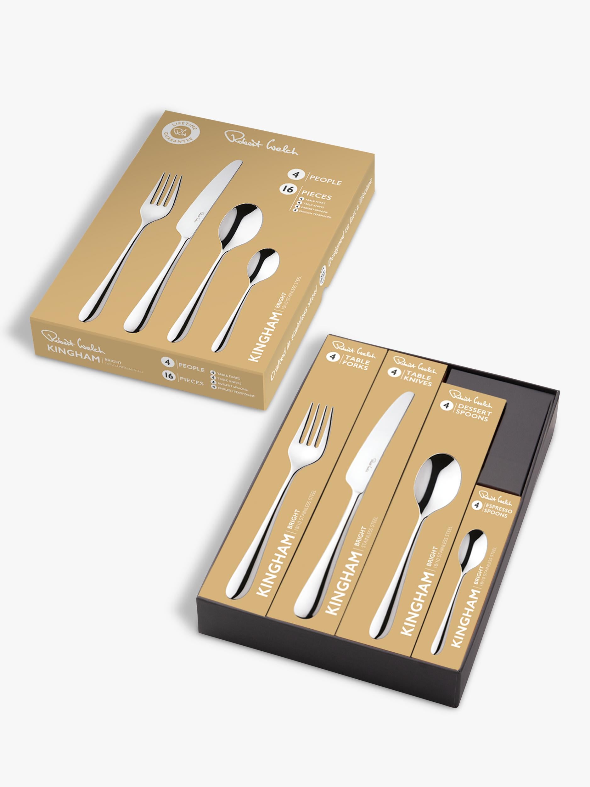 Robert Welch Kingham Bright cutlery set 16 piece stainless steel (British brand)