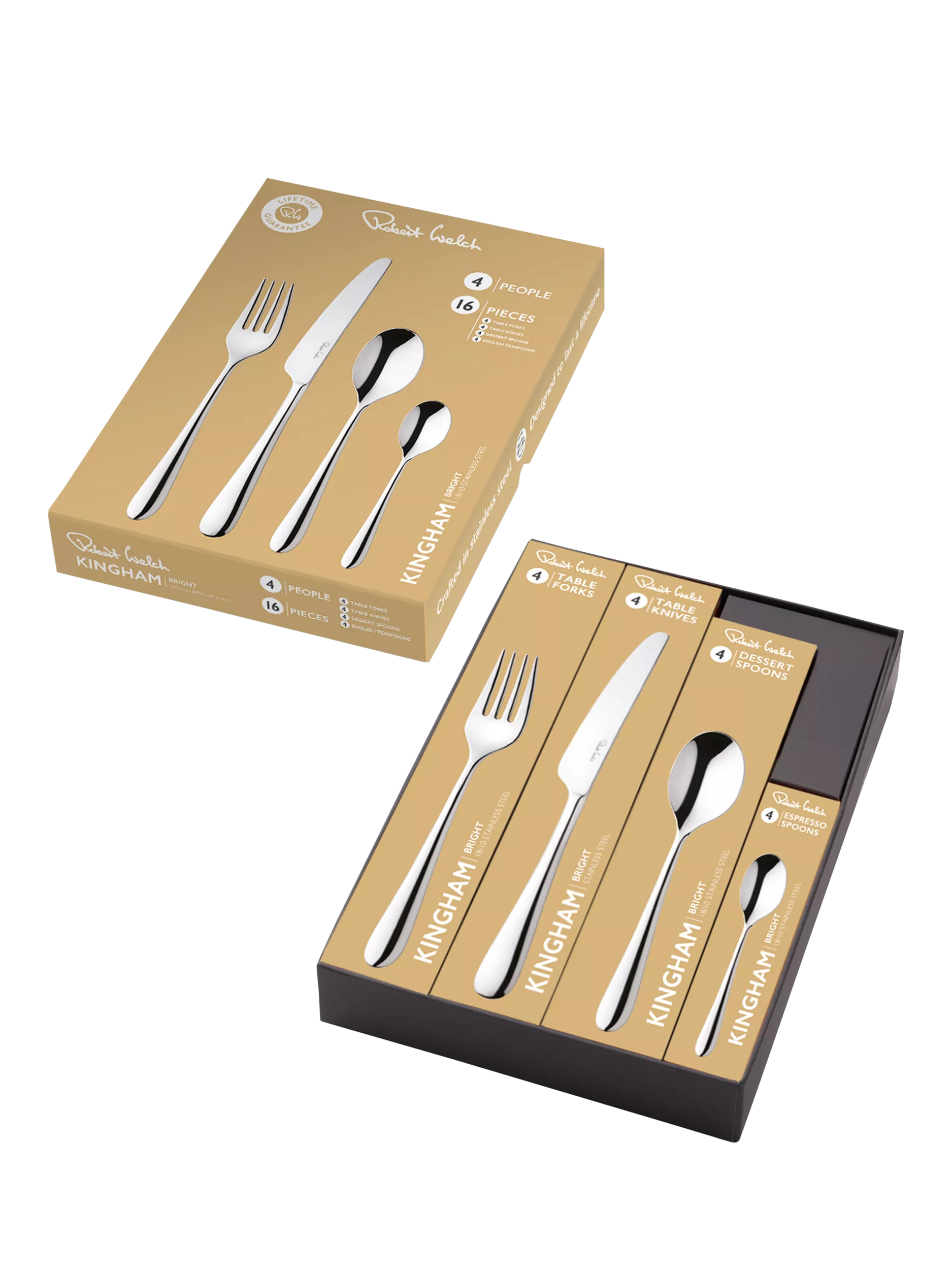 Robert Welch Kingham Bright cutlery set 16 piece stainless steel (British brand)
