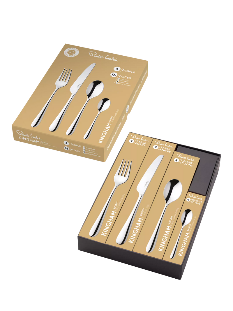 Robert Welch Kingham Bright cutlery set 16 piece stainless steel (British brand)