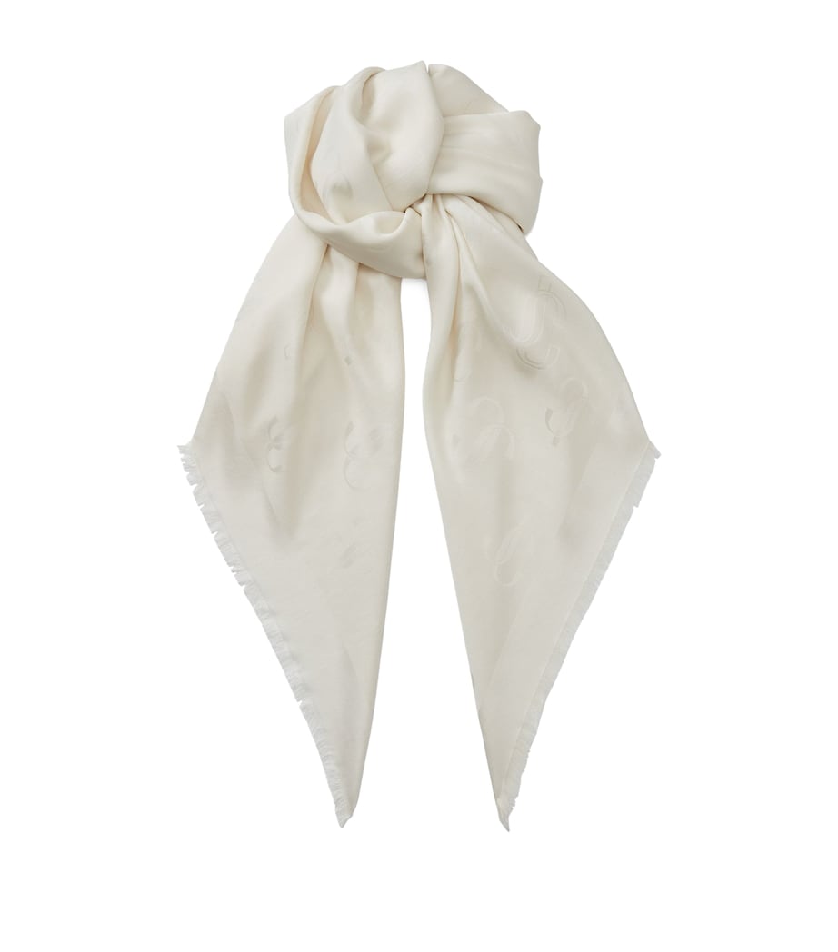 Jimmy Choo silk-blend monogram scarf (British brand)
