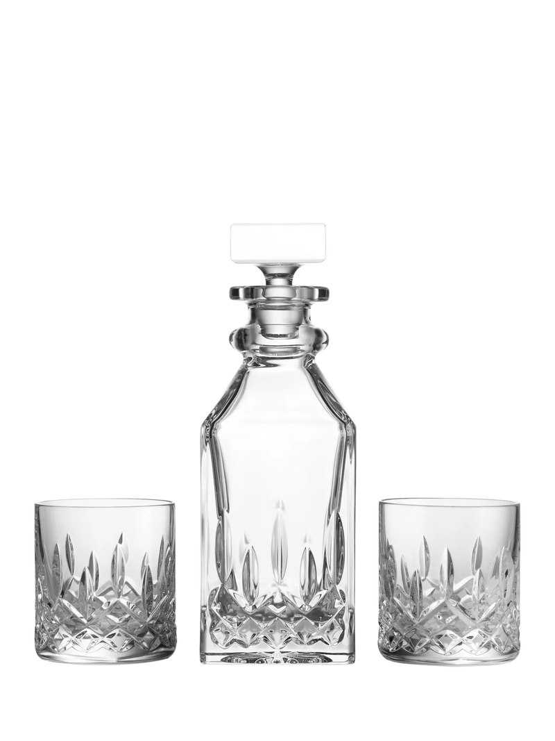 Waterford Lismore crystal decanter and tumbler gift set - British product