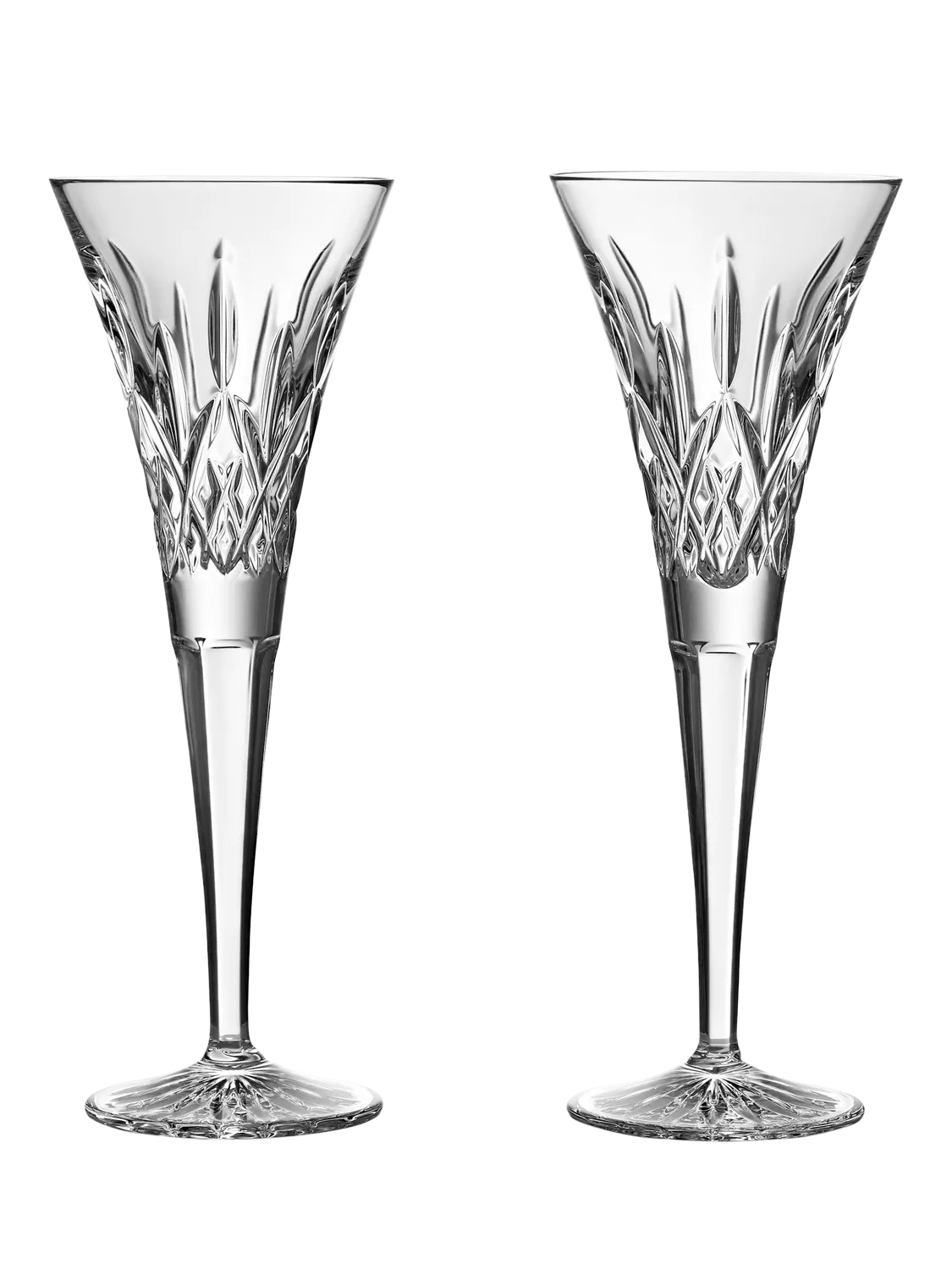 Waterford Lismore crystal champagne flutes set of 2 170ml - British product