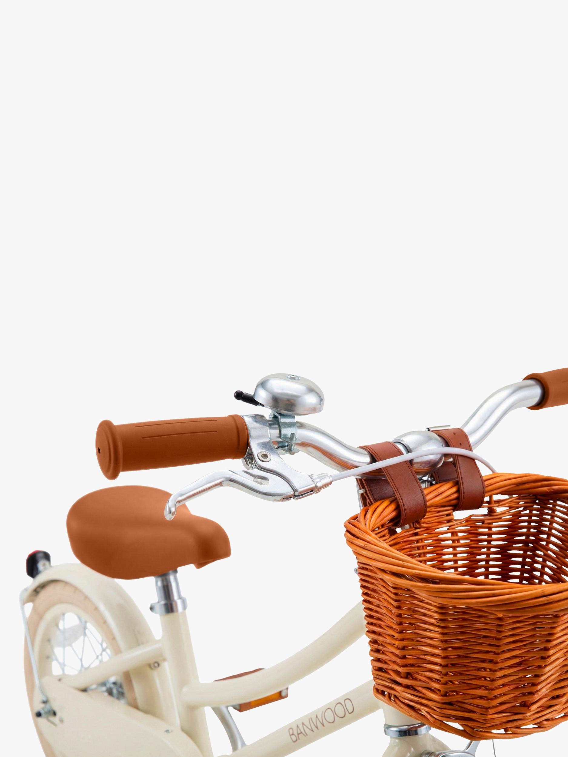 Banwood Classic 16 inch kids bike with rattan basket (British brand)