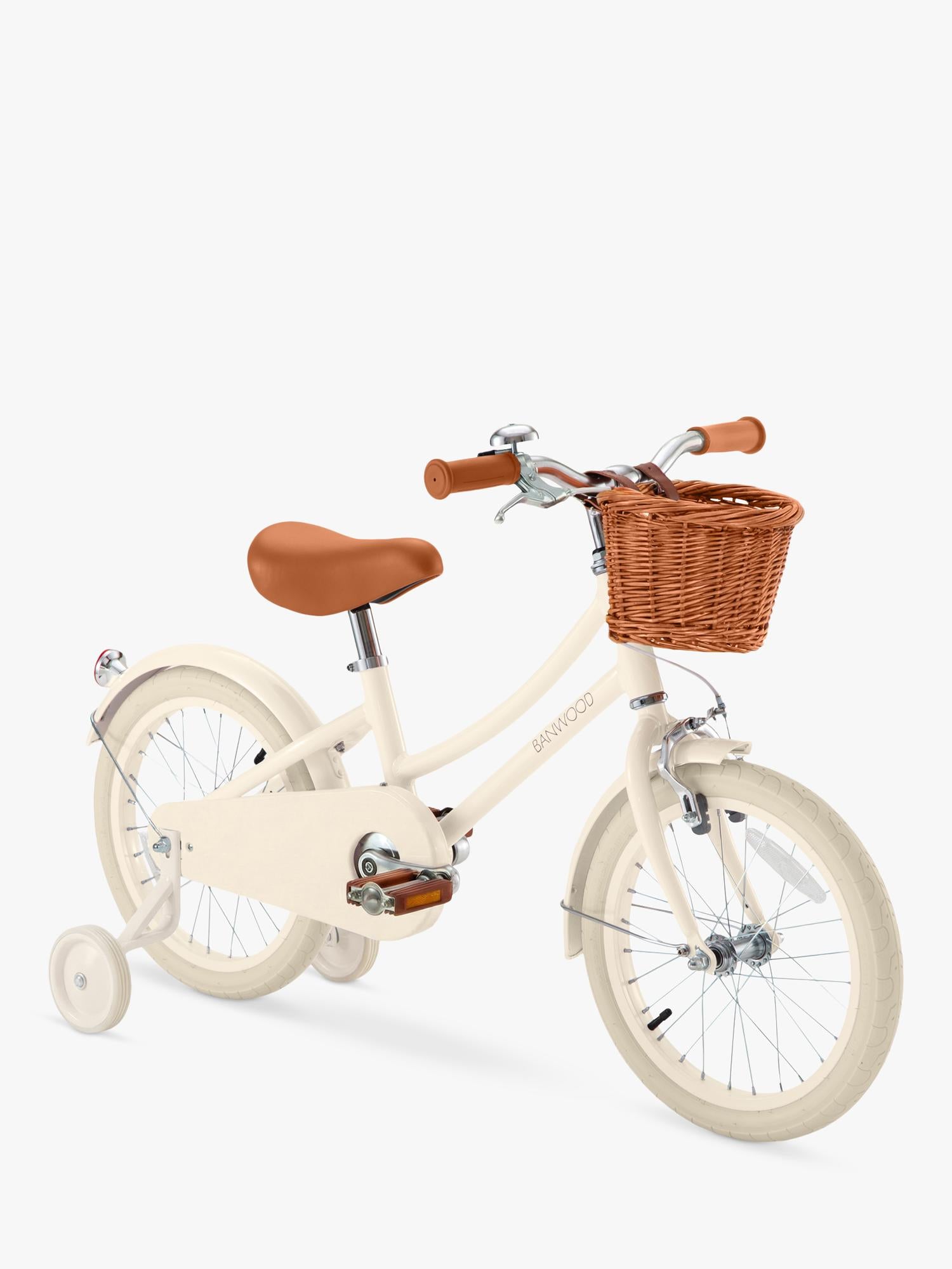Banwood Classic 16 inch kids bike with rattan basket (British brand)
