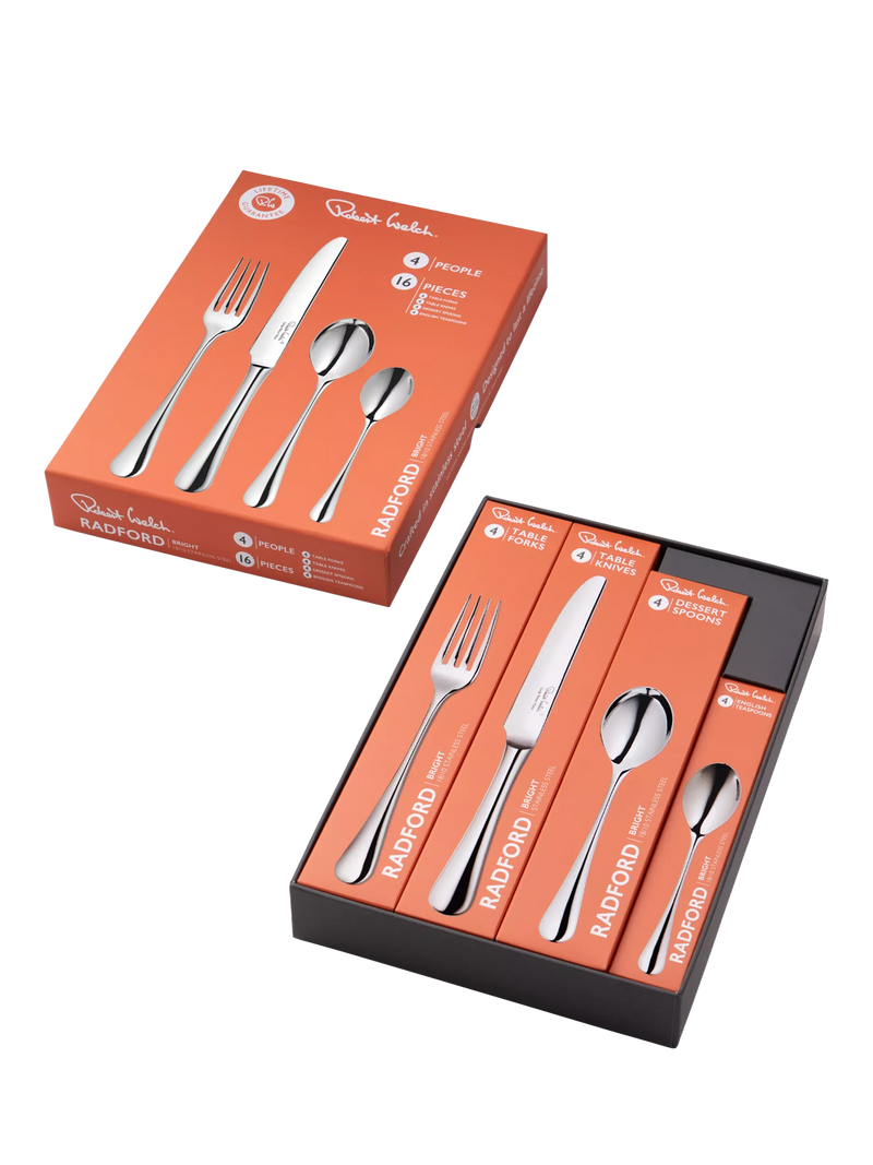 Robert Welch Radford Bright stainless steel cutlery set 16-piece (British brand)
