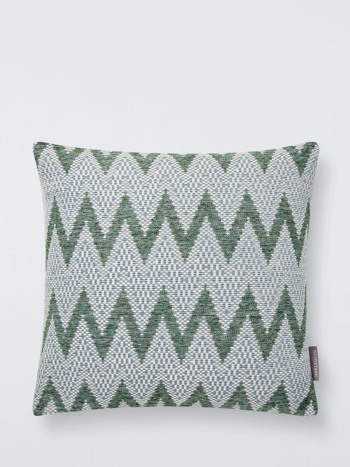 Harlequin Pine Green Zig-Zag cushion 43cm, imported from the UK