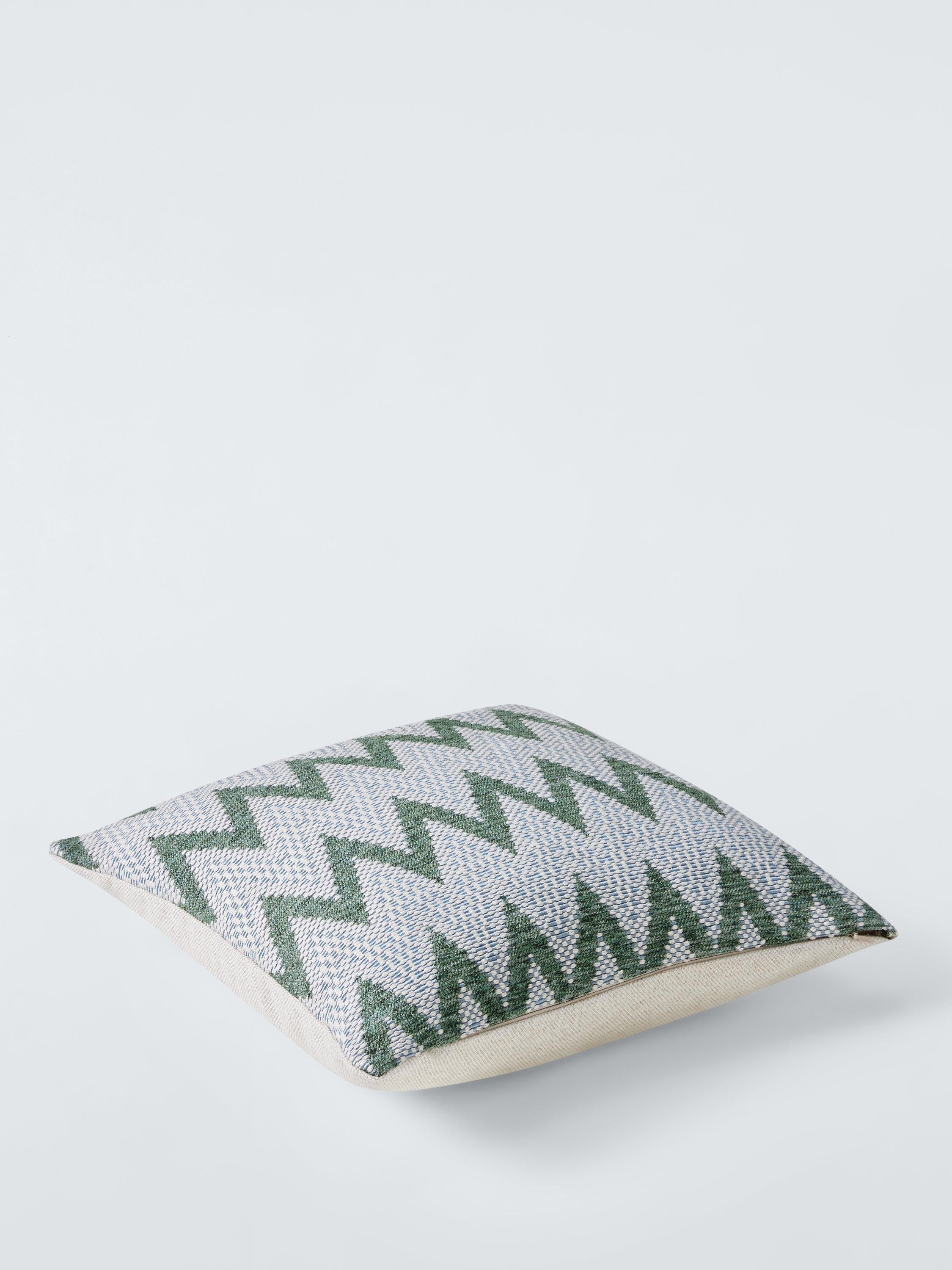 Harlequin Pine Green Zig-Zag cushion 43cm, imported from the UK
