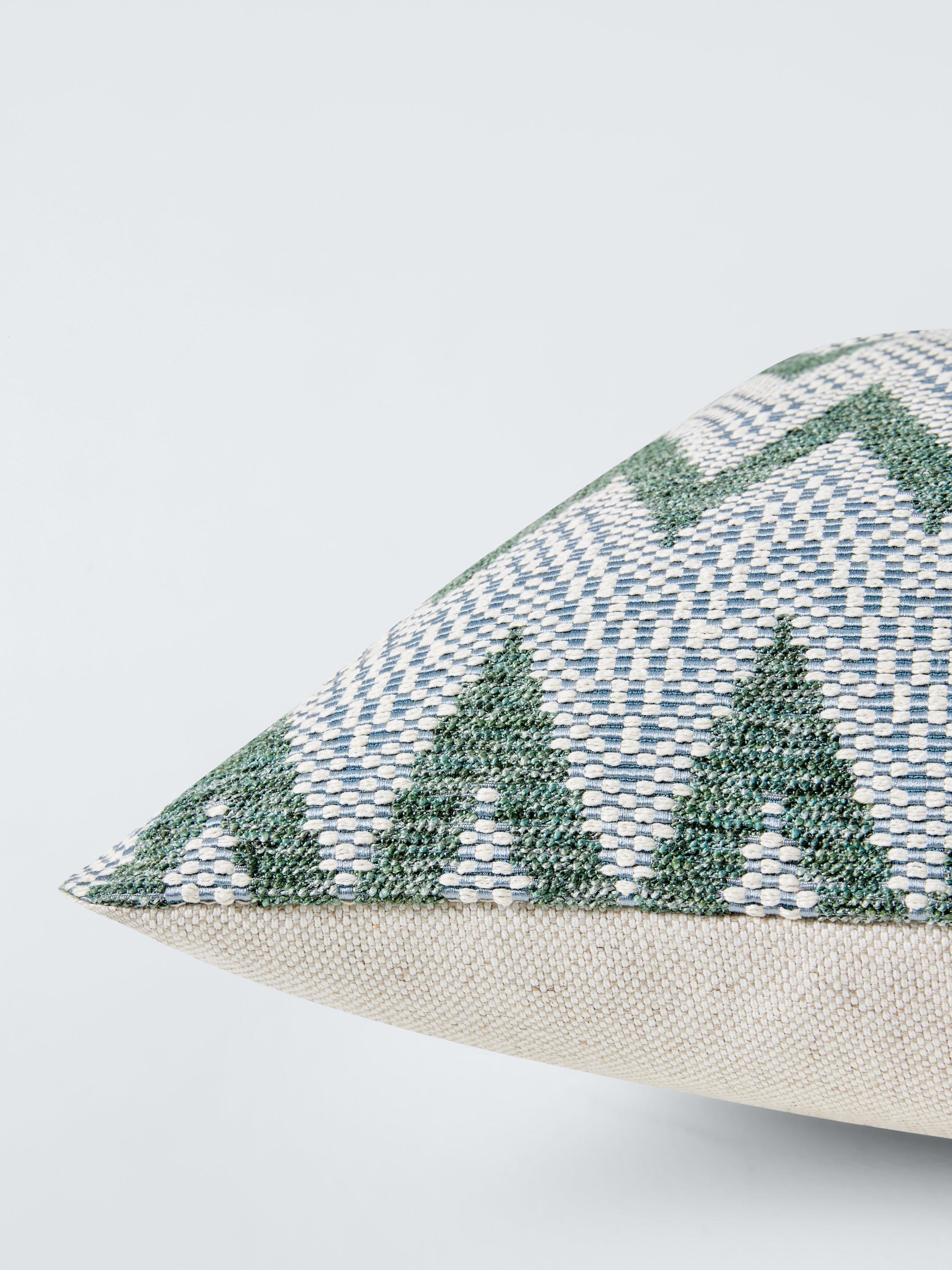 Harlequin Pine Green Zig-Zag cushion 43cm, imported from the UK