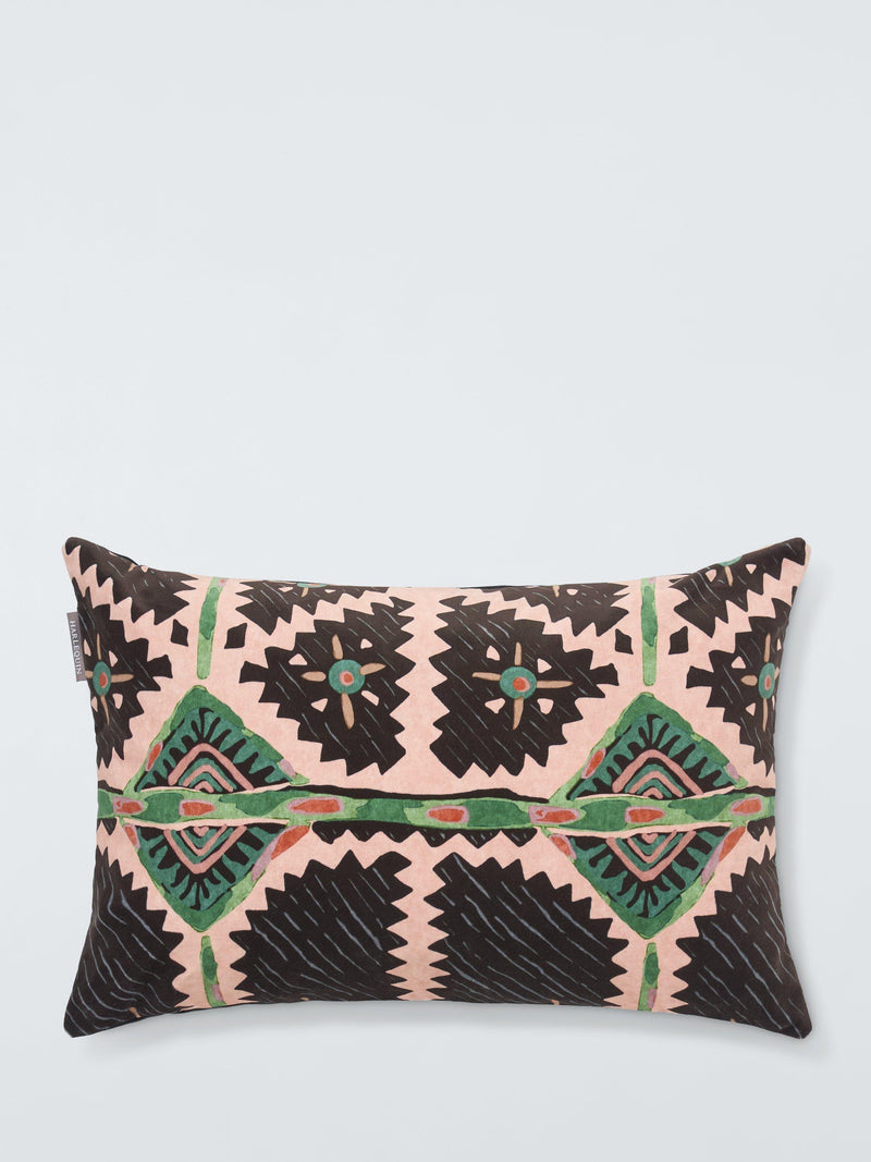 Harlequin Brocha abstract cushion in forest and midnight (British brand)