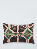 Harlequin Brocha abstract cushion in forest and midnight (British brand)