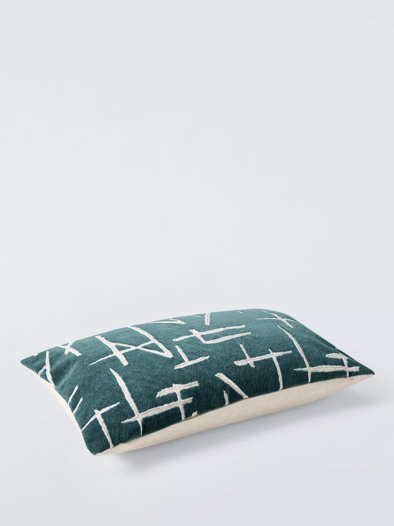 Harlequin navy velvet cushion with abstract design - British product