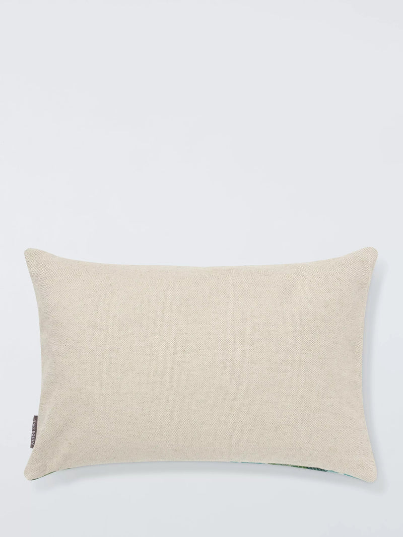 Harlequin Kilim cushion in Forest Emerald (British brand)