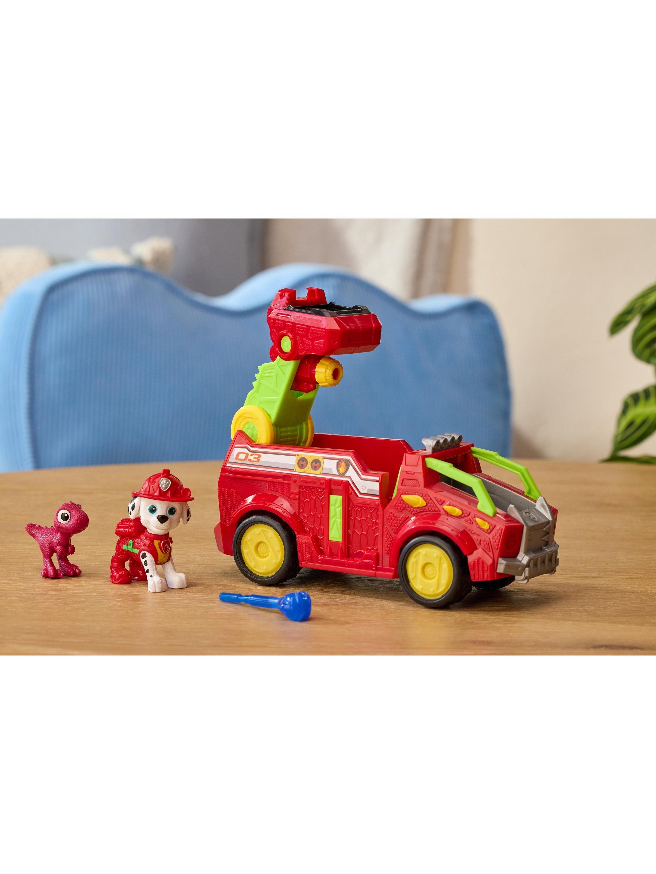 Paw Patrol Dino Rescue Firetruck toy with Marshall figure, imported from the UK